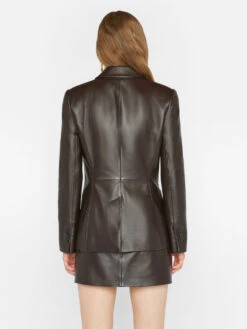The Femme Leather Blazer -- Espresso -Elegant Wear Store LWLT0706 ESPRESSO 0938