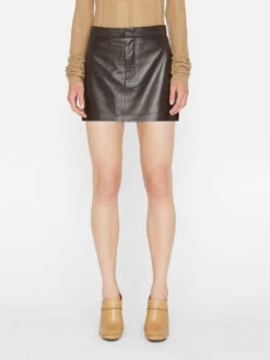 Leather Mini Skirt -- Espresso