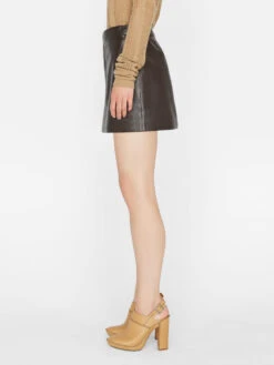 Leather Mini Skirt -- Espresso 12 Leather Mini Skirt -- Espresso -Elegant Wear Store LWLT0707 ESPRESSO 0964
