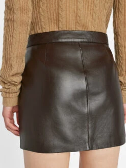 Leather Mini Skirt -- Espresso 11 Leather Mini Skirt -- Espresso -Elegant Wear Store LWLT0707 ESPRESSO 0969