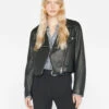 Moto Leather Jacket -- Noir -Elegant Wear Store LWLT0708 NOIR 0230