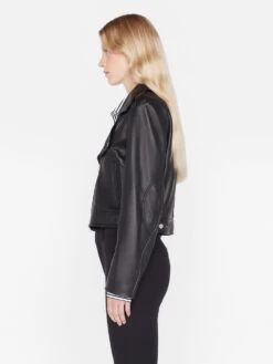 Moto Leather Jacket -- Noir -Elegant Wear Store LWLT0708 NOIR 0270