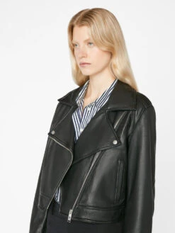 Moto Leather Jacket -- Noir -Elegant Wear Store LWLT0708 NOIR 0290