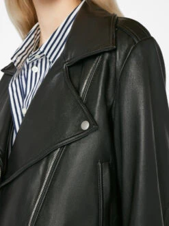 Moto Leather Jacket -- Noir -Elegant Wear Store LWLT0708 NOIR 0291
