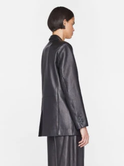 The Oversized Leather Blazer -- Noir -Elegant Wear Store LWLT0711 NOIR 0989