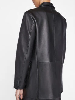 The Oversized Leather Blazer -- Noir -Elegant Wear Store LWLT0711 NOIR 1002