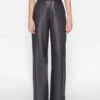 High Rise Relaxed Leather Trouser -- Noir 2 High Rise Relaxed Leather Trouser -- Noir -Elegant Wear Store LWLT0712 NOIR 1019