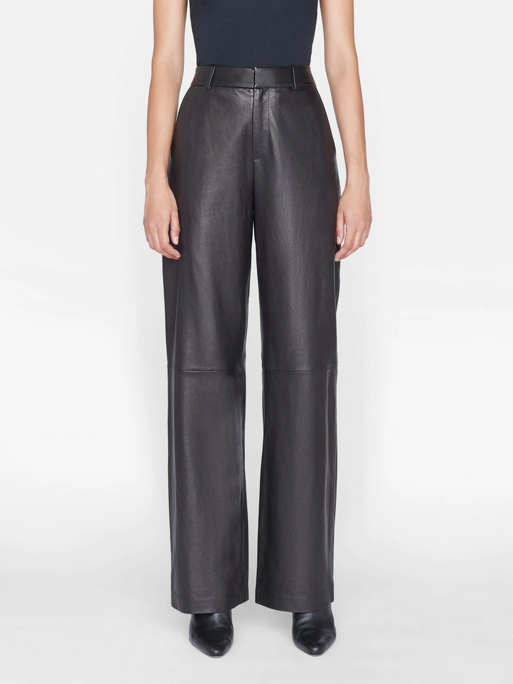 High Rise Relaxed Leather Trouser -- Noir 3 High Rise Relaxed Leather Trouser -- Noir