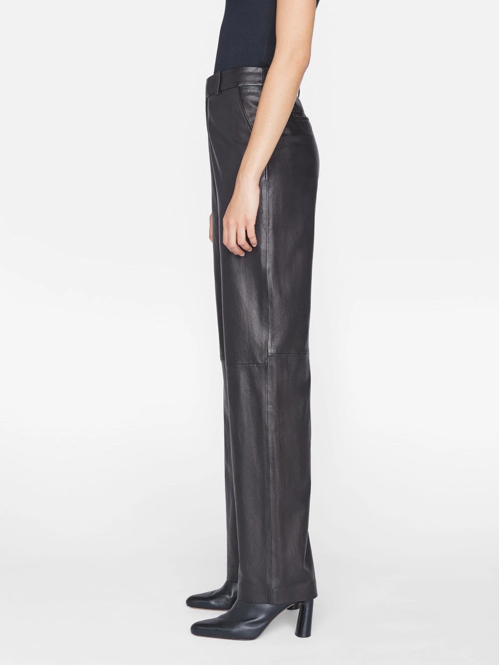 High Rise Relaxed Leather Trouser -- Noir 8 High Rise Relaxed Leather Trouser -- Noir - Image 6