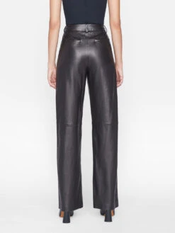 High Rise Relaxed Leather Trouser -- Noir 15 High Rise Relaxed Leather Trouser -- Noir -Elegant Wear Store LWLT0712 NOIR 1032