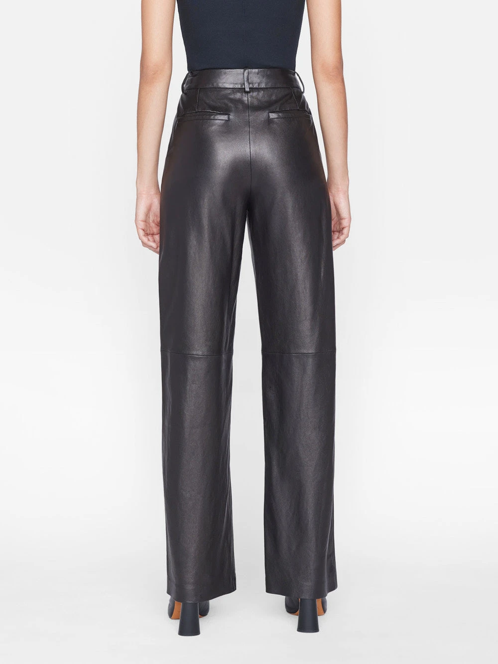 High Rise Relaxed Leather Trouser -- Noir 9 High Rise Relaxed Leather Trouser -- Noir - Image 7