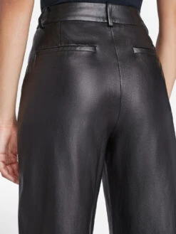 High Rise Relaxed Leather Trouser -- Noir 13 High Rise Relaxed Leather Trouser -- Noir -Elegant Wear Store LWLT0712 NOIR 1034