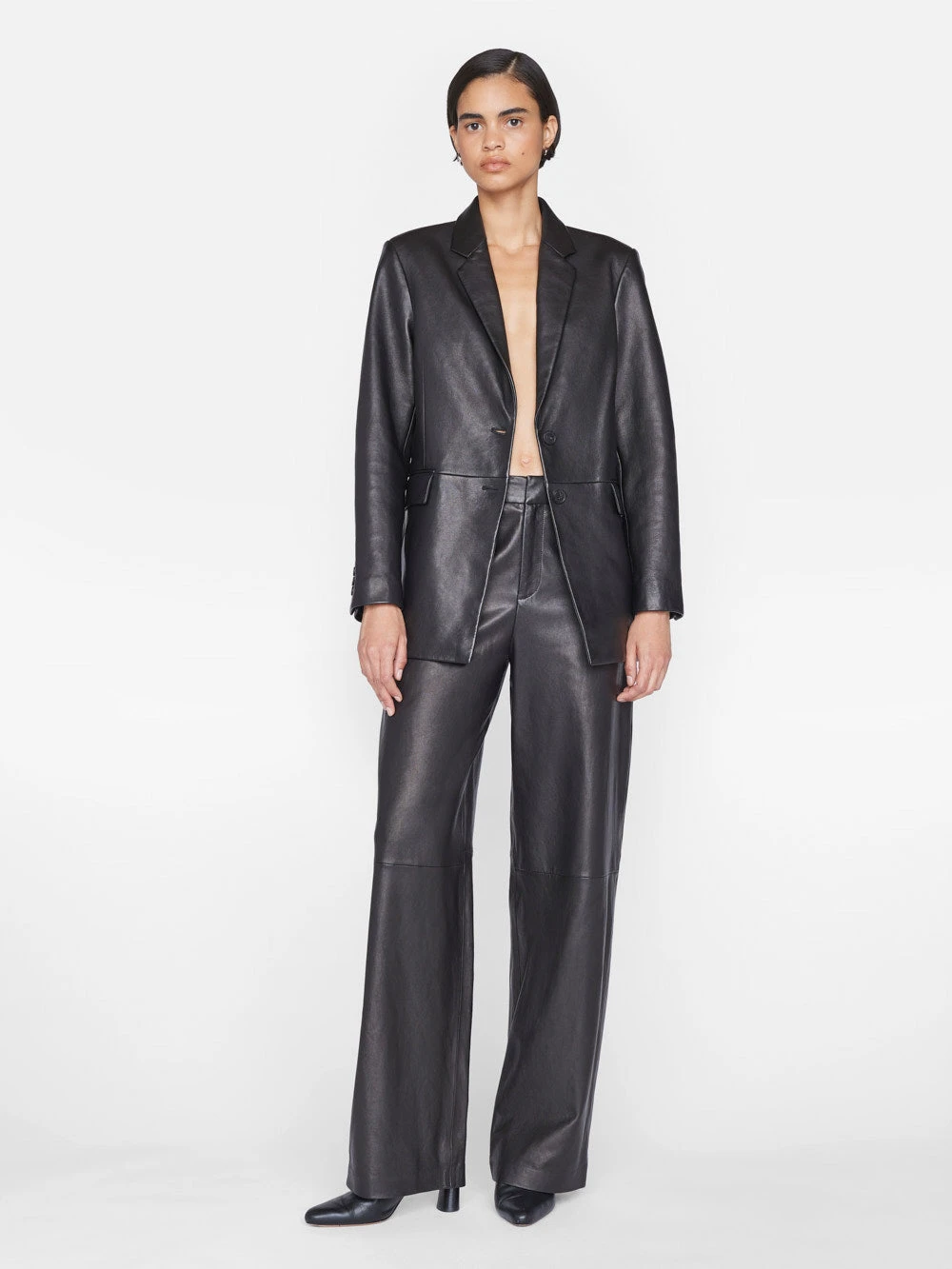 High Rise Relaxed Leather Trouser -- Noir 4 High Rise Relaxed Leather Trouser -- Noir - Image 2