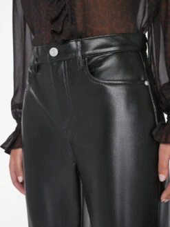 Recycled Leather Le Jane Crop -- Noir -Elegant Wear Store LWLT0721 NOIR 0801