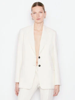 Oversized Raw Edge Blazer -- Off White