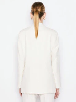 Oversized Raw Edge Blazer -- Off White -Elegant Wear Store LWOT0813 OFF WHITE FRSP22EC II WOMENS DAY 01 0037HR