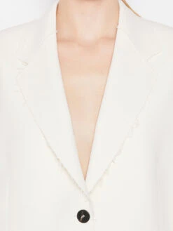 Oversized Raw Edge Blazer -- Off White -Elegant Wear Store LWOT0813 OFF WHITE FRSP22EC II WOMENS DAY 01 0043HR