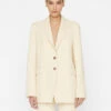 Oversized Raw Edge Blazer -- Butter -Elegant Wear Store LWOT0881 BUTTER FRSP23EC II WOMENS DAY 02 0008HR