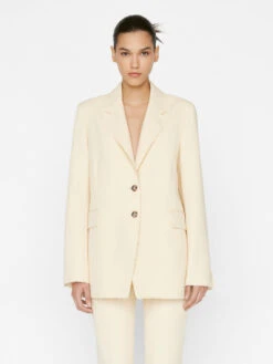 Oversized Raw Edge Blazer -- Butter