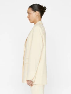 Oversized Raw Edge Blazer -- Butter -Elegant Wear Store LWOT0881 BUTTER FRSP23EC II WOMENS DAY 02 0022HR