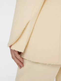 Oversized Raw Edge Blazer -- Butter -Elegant Wear Store LWOT0881 BUTTER FRSP23EC II WOMENS DAY 02 0029HR
