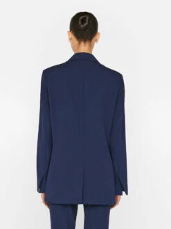 Oversized Raw Edge Blazer -- Navy -Elegant Wear Store LWOT0881 NAVY FRSU23EC II WOMENS DAY 02 1033HR
