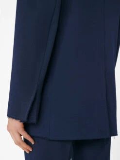 Oversized Raw Edge Blazer -- Navy -Elegant Wear Store LWOT0881 NAVY FRSU23EC II WOMENS DAY 02 1038HR