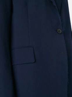 Oversized Raw Edge Blazer -- Navy -Elegant Wear Store LWOT0881 NAVY FRSU23EC II WOMENS DAY 02 1039HR