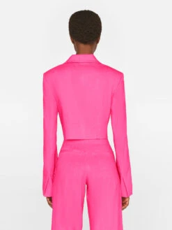 Cropped Strong Shoulder Blazer -- Flamingo 13 Cropped Strong Shoulder Blazer -- Flamingo -Elegant Wear Store LWOT0906 FLAMINGO FRSU23EC WOMENS DAY 04 1577HR