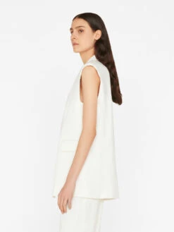 Oversized Vest -- Off White -Elegant Wear Store LWOT0910 OFF WHITE FRSU23EC II WOMENS DAY 02 0128HR