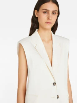 Oversized Vest -- Off White -Elegant Wear Store LWOT0910 OFF WHITE FRSU23EC II WOMENS DAY 02 0147HR