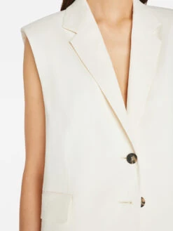 Oversized Vest -- Off White -Elegant Wear Store LWOT0910 OFF WHITE FRSU23EC II WOMENS DAY 02 0150HR