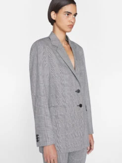 The Oversized Blazer -- Noir Multi -Elegant Wear Store LWOT0930 NOIR MULTI 0332