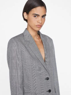 The Oversized Blazer -- Noir Multi -Elegant Wear Store LWOT0930 NOIR MULTI 0336