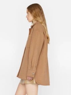 Oversized Trucker Shirt Jacket -- Light Camel -Elegant Wear Store LWOT0948 LIGHT CAMEL 0862