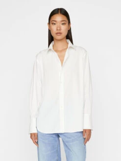 The Oversized Shirt -- Blanc -Elegant Wear Store LWSH2378 BLANC FRW22EC II WOMENS DAY 02 0003HR