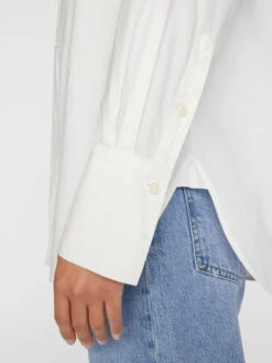 The Oversized Shirt -- Blanc -Elegant Wear Store LWSH2378 BLANC FRW22EC II WOMENS DAY 02 0007HR