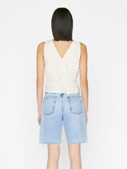 Cinched Crinkle Tank -- Off White -Elegant Wear Store LWSH2580 OFFWHITE FRSP23EC II WOMENS DAY 01 0028HR
