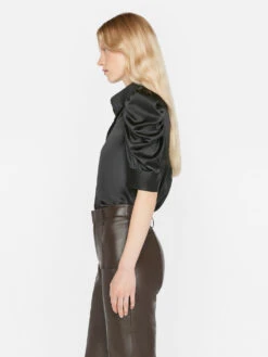 Gillian Top -- Glossy Noir -Elegant Wear Store LWSH2645 NOIR 0611