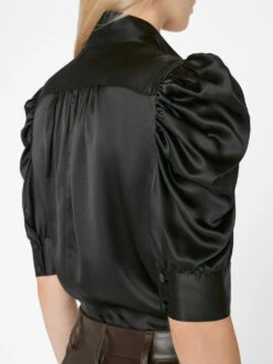 Gillian Top -- Glossy Noir -Elegant Wear Store LWSH2645 NOIR 0624