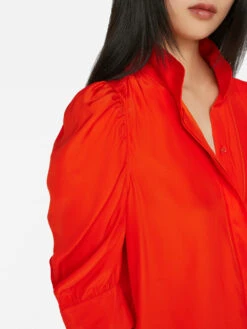 Gillian Top -- Red Orange -Elegant Wear Store LWSH2645 RED ORANGE FRSU23EC II WOMENS DAY 01 0542HR