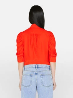 Gillian Top -- Red Orange -Elegant Wear Store LWSH2645 RED ORANGE FRSU23EC II WOMENS DAY 01 0565HR