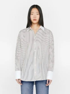 The Oversized Shirt -- Bone Multi 20 The Oversized Shirt -- Bone Multi -Elegant Wear Store LWSH2779 BONE MULTI FRSU23EC II WOMENS DAY 01 0692HR