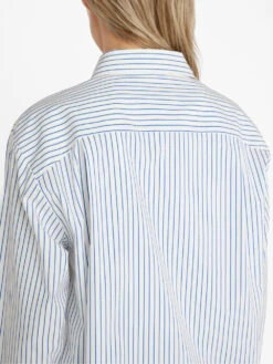 The Oversized Shirt -- Cobalt Multi -Elegant Wear Store LWSH2793 COBALT MULTI FRSU23EC WOMENS DAY 03 0496HR