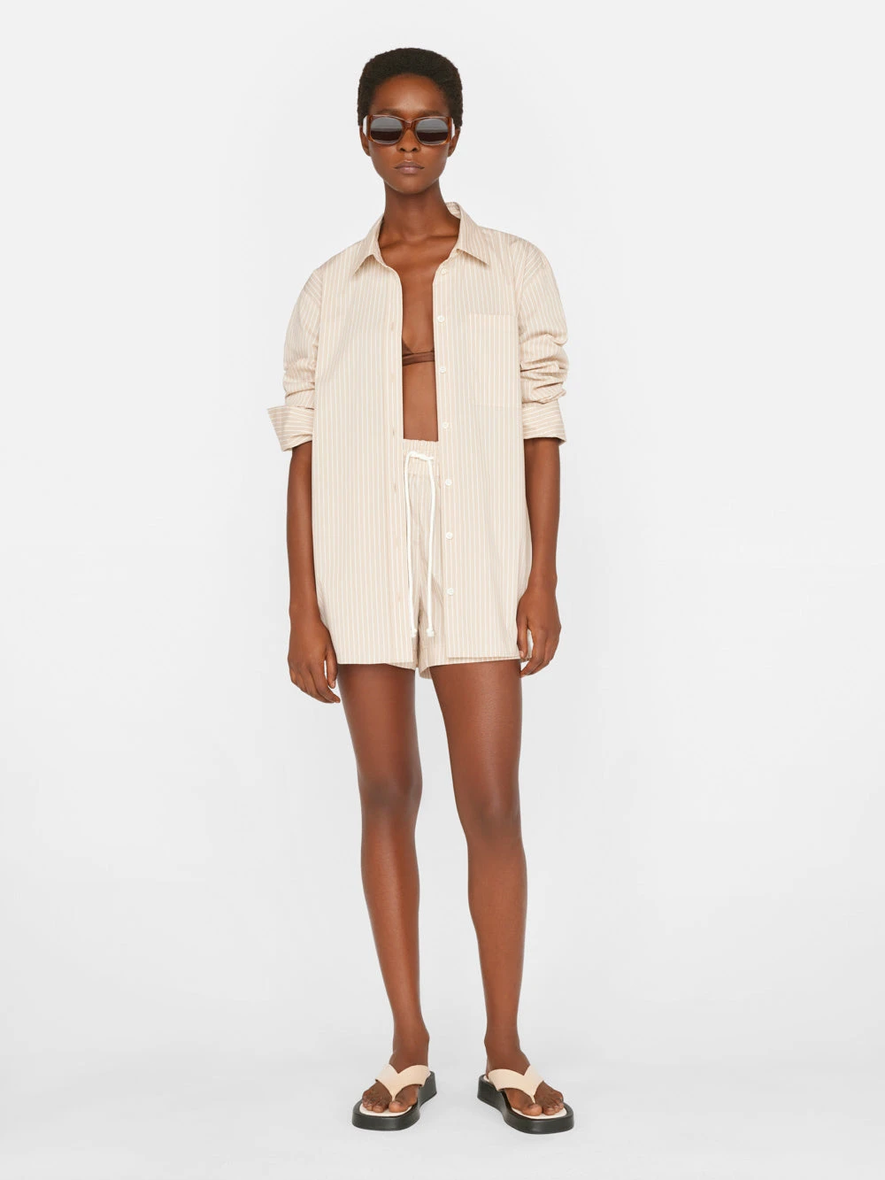 The Oversized Shirt -- Sand Multi 4 The Oversized Shirt -- Sand Multi - Image 2