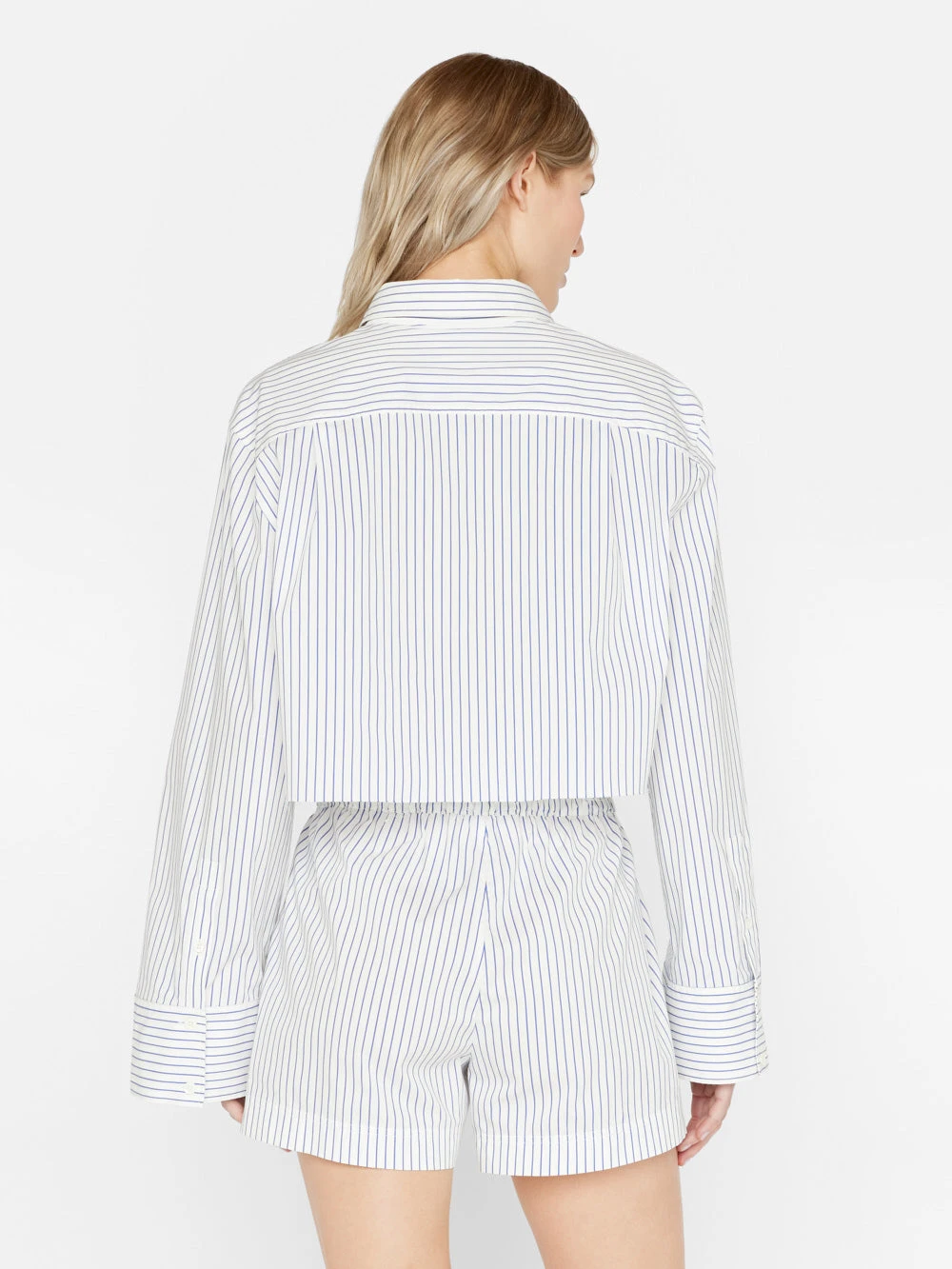 Cropped Wide Sleeve Shirt -- Cobalt Multi 9 Cropped Wide Sleeve Shirt -- Cobalt Multi - Image 7