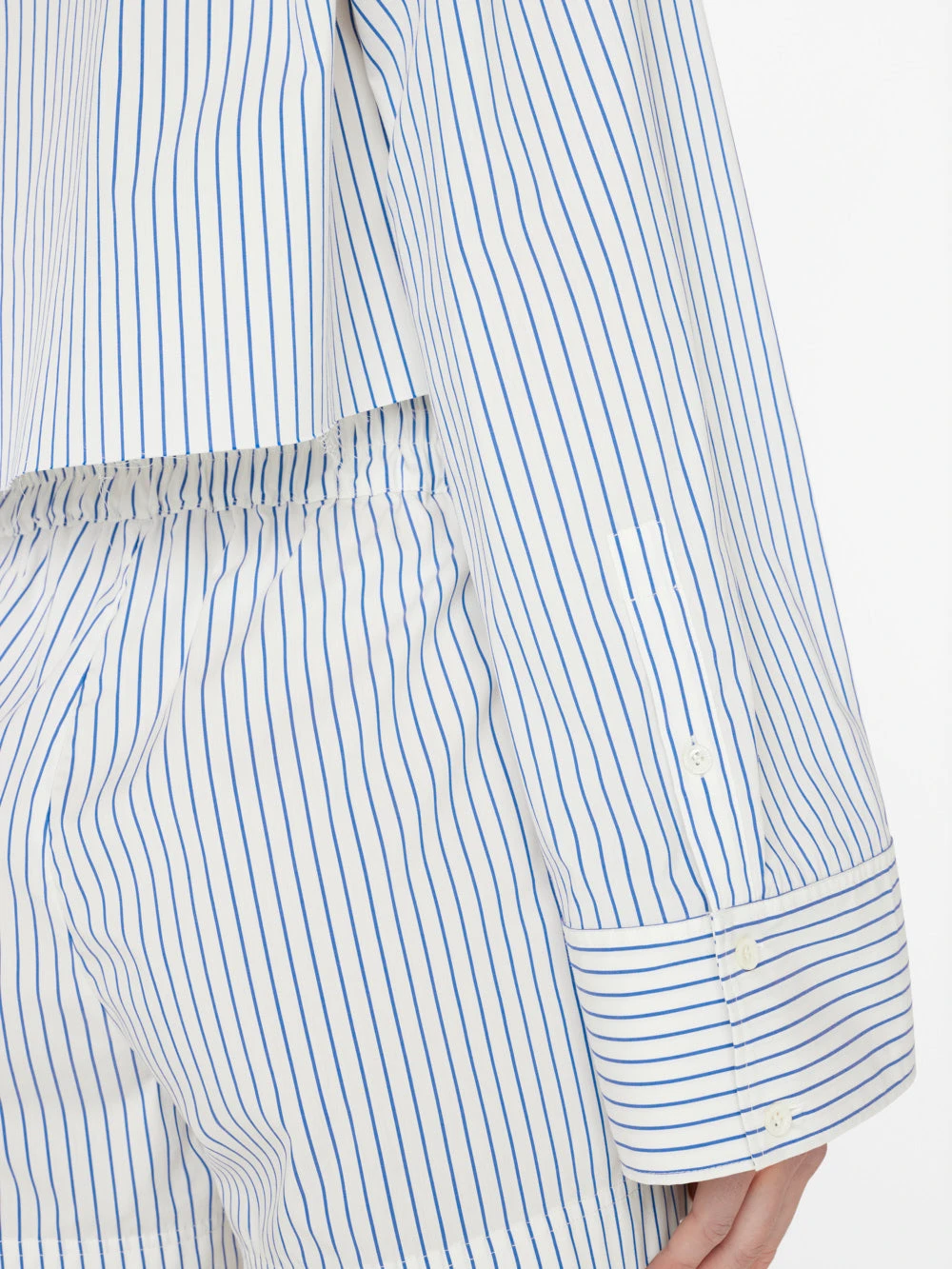 Cropped Wide Sleeve Shirt -- Cobalt Multi 5 Cropped Wide Sleeve Shirt -- Cobalt Multi - Image 3