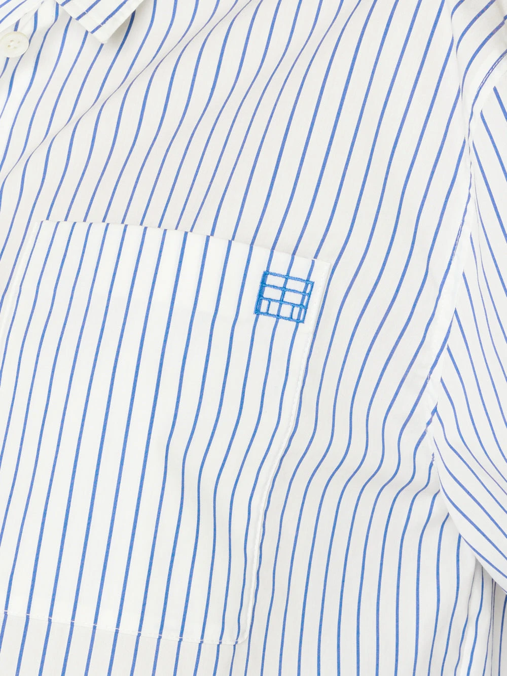 Cropped Wide Sleeve Shirt -- Cobalt Multi 10 Cropped Wide Sleeve Shirt -- Cobalt Multi - Image 8