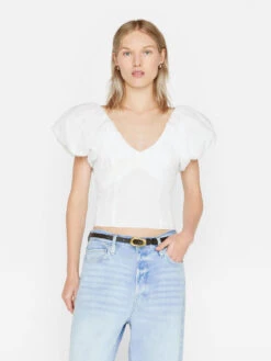 Puff Sleeve Top -- Blanc