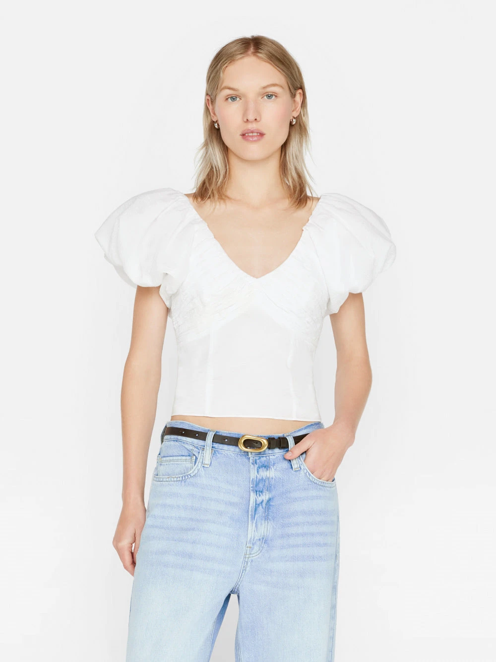 Puff Sleeve Top -- Blanc 3 Puff Sleeve Top -- Blanc